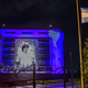 An image of late former football star Diego Maradona is displayed on the facade of the CONMEBOL building as a tribute after his death last week.